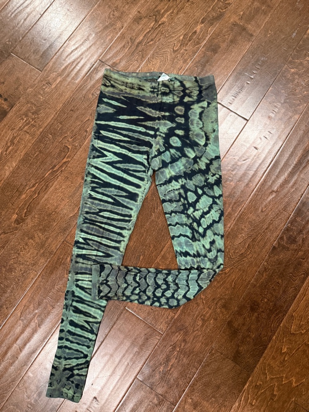 🥳 7/$10!! M/L Green & Navy Blue Tie-Dye Leggings